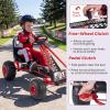 Costzon Pedal Go Kart, 4 Wheel Ride on Toy Pedal Car with Adjustable Seat, Forward/Backward & Handbrake, Outdoor Bicycle Go Cart with Wear-Resistant Wheels, Gift for Boys and Girls (Red) view 4