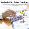 2 Pieces Keyboard Fidget Toy with Light - Mechanical Key Button, Finger Clicker Keychain for Stress Relief and Pass Time, Ideal for Adults, Sensory Decompression Gifts view 2