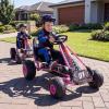 Costzon Pedal Go Kart, 4 Wheel Ride on Toy Pedal Car with Adjustable Seat, Forward/Backward & Handbrake, Outdoor Bicycle Go Cart with Wear-Resistant Wheels, Gift for Boys and Girls (Pink) view 2