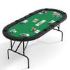 Reljofum 8 Player Oval Poker Game Table, 71" Poker Tables with Collapsible Legs, Padded Rails & Cup Holders, Portable Poker Table for Texas Holdem Poker and Blackjack, Green view 1