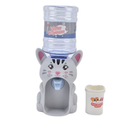 SPYMINNPOO Mini Water Pump Dispenser Kit for Toddlers, Cute Cartoon Animal Design, Helps Develop SelfCare Habits, for Kitchen Play (Large Cute cat)