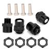 Julihai RC Car Wheel Hex Adapter Set, 4 Adapters with Hex Nuts and Pins, Metal Conversion Kit for D4 HSP 94123 1 10 Model Car (Black) view 2