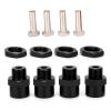 Julihai RC Car Wheel Hex Adapter Set, 4 Adapters with Hex Nuts and Pins, Metal Conversion Kit for D4 HSP 94123 1 10 Model Car (Black) view 3