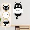FQRDKT Hanging Clock Decorative Clock Silent Animal Cute Stylish with Swinging Tail Wall Ornament for Nursery Kids Room view 2