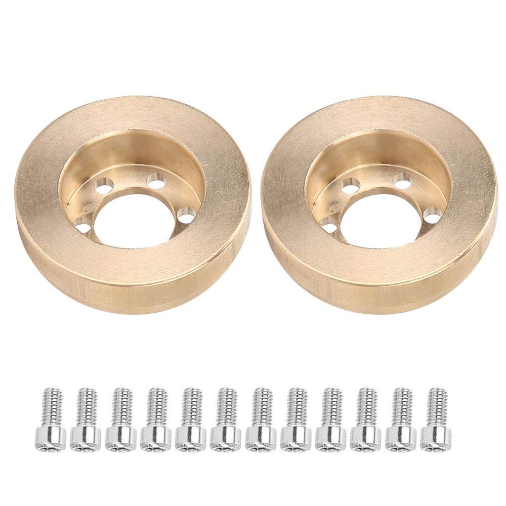1.9 Inch CNC Machined Brass Internal Counterweight for - 4 RC Car Wheel Hub, Precision Solid Brass Wheel Hub Weight with 12mm Hex Fit for Axial SCX10 D90 HPI