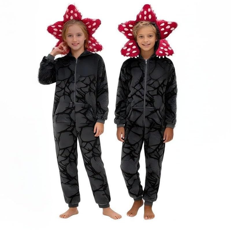 FFNXKLDZSW NXLYDZSW Unisex Cosplay Costumes,Flannel Animal Onesie Sleepwear Costumes for Girl (US, Age, 13 Years, 14 Years, black)