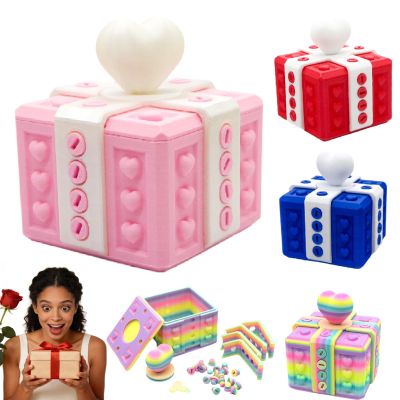 3D Printed Love Annoying Gift Box Prank Screw Puzzle Box Decompression fingertip Toy Valentine's Day Birthday Funny Cash Gift Container