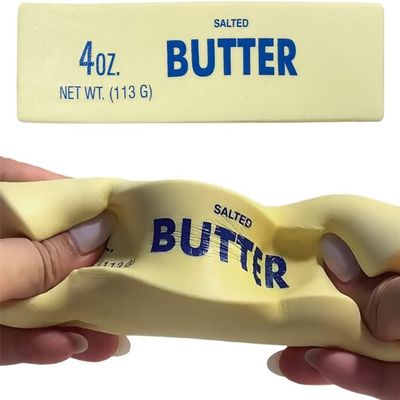 Slow Rising Dumpling Squishy Butter Squeeze Toys Pack Sensory Stress Relief Squishies Soft & Stretchy Fidget Toys for Anxiety Relief Party Favors (2, Yellow)
