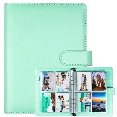 Photocard Binder 2 Set A5 Kpop Photo Card Binder Durability Faux Leather Album Can Hold 200 Photos Used To Collect(Green)