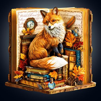 Wooden Puzzles for Adults, Book Fox Puzzles with 3D Visual Effect, Adult Puzzles, Birthday Gifts for Women Men (L-13.4 * 12.9 in 300pcs)