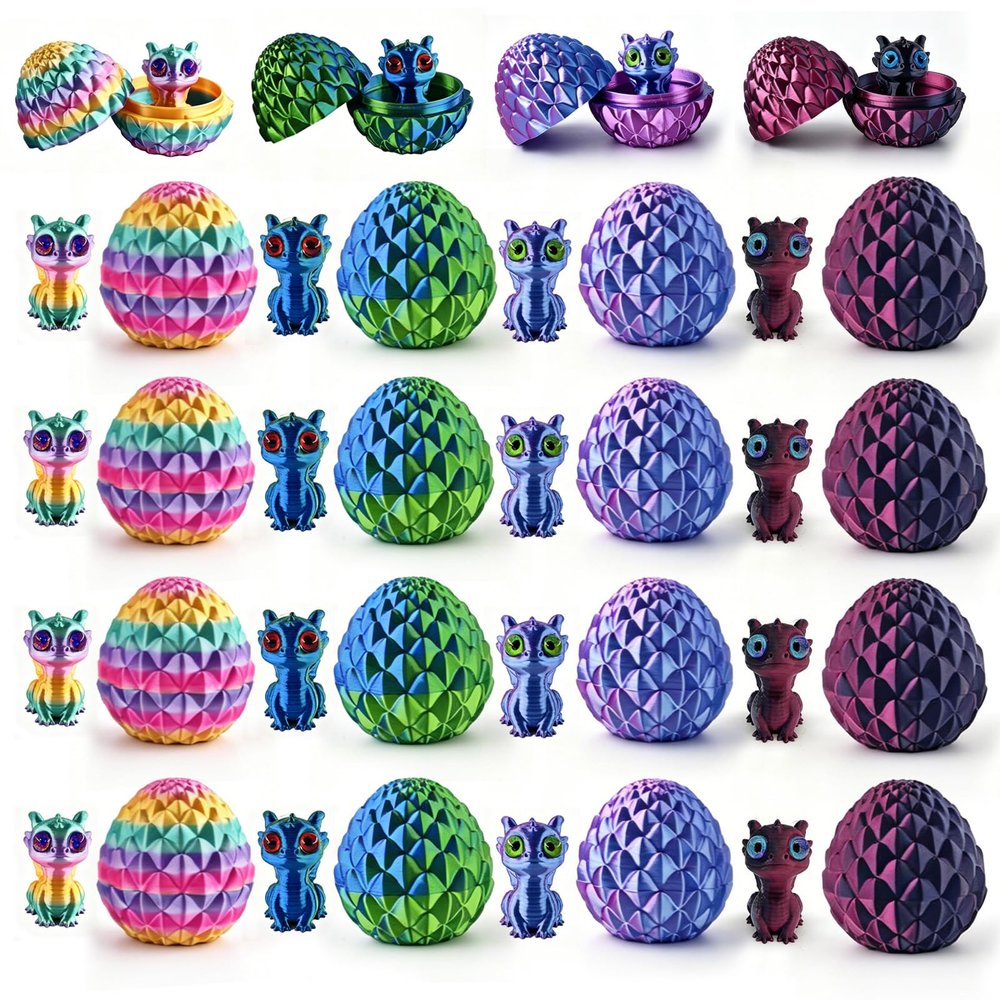 16Pcs 3D Dragon Eggs with Dragon Inside,3D Printed Dragon Egg Easter Egg Stuffers for Party Favors,Fidget Toy,Birthdays Gifts,Classroom Prizes,Mysterious Dragon Eggs Toys for Kids Teens Boys Girls