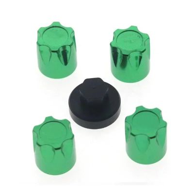 RC Car Toys For TRX4 For TRX6 D90 D110 For SCX10 For Tamiya For Yokomo For HPI YD-2 1/10 4PCS CNC Alloy M4 Nut Wheel Rim Hat Cap RC Crawler Drift(Green)