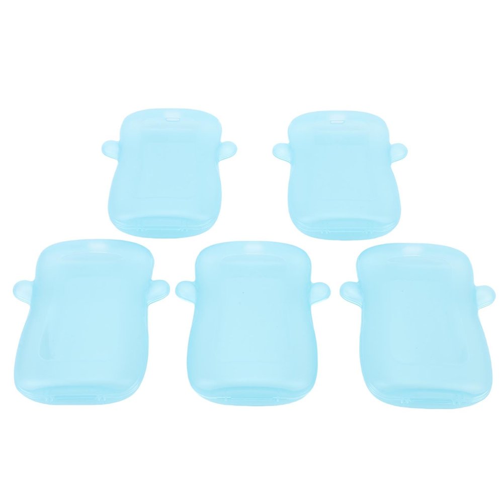 Zunate Squeeze Proof Food Pouch Holder Set for Infants, Leak Proof No Mess Design, Safe Plastic Material, Easy to Clean, Multifunctional Use for Baby Food, Includes 5 Pink Holders (Blue)