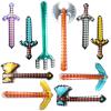 FSAIUIS 10 Pack Jumbo Pixel Inflatable Toys, Assorted Large Blow Up Weapons Set - Sword Axe Pickaxe Trident for Halloween Cosplay Birthday Party Pool & Beach Decor Supplies view 1