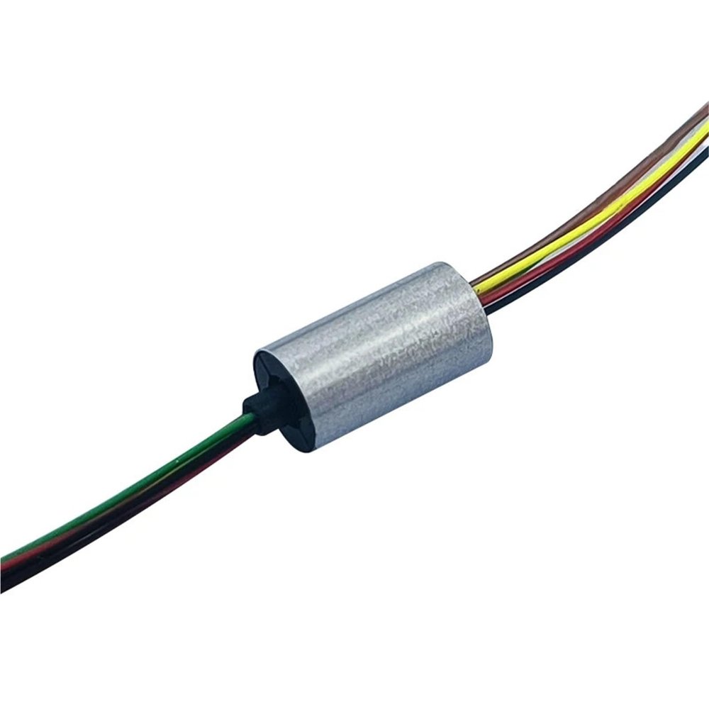 1PCS 48V Low-power Conductive Slip Ring Dia 6/6.5/7.9/8.5mm Aluminum Alloy Outer Shell Mini No-Flange Rotation Collector Ring(D6.5mmL11.8mm 2CH2A)