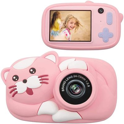 Kids Selfie Camera, Christmas Birthday Gifts for Girls, Children 1080P 2 Inch Digital Cameras, Portable Toy for Boys Girls