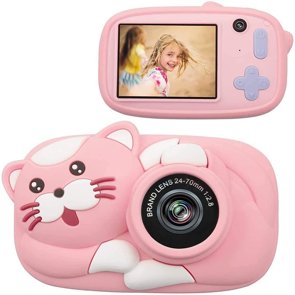 Kids Selfie Camera, Christmas Birthday Gifts for Girls, Children 1080P 2 Inch Digital Cameras, Portable Toy for Boys Girls