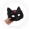 Abaodam Halloween Cat and Fox Animal for Women, Black Half Face Cosplay Party Accessory, Kitten Dress up Mask for Halloween and Costume Events view 4