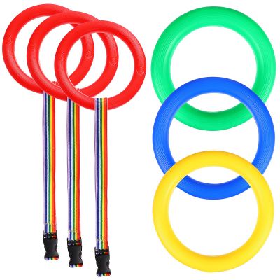Abaodam 12pcs Walking Rope with Rings and Wrist Leashes, Preschool Protective Line Rope for Daycare Outdoor Activities, Colorful Red Yellow Blue Green Set