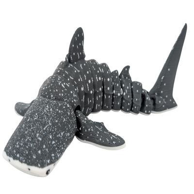 3D MENAGERIE 3D Printed Articulated Whale Shark- Gift Fidget Toy (Dark Grey, Small)