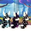 3pcs Wizard Bunny | 3D Printed | Articulated Toy Magical Wizard Bunny Figurine Pink Bunny Black Robe with Stars WB001-3X view 3