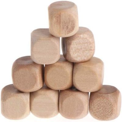 10 Pcs Wooden Blank Dice, 6 Sided DIY Graffiti Dice, Round Corner, 1.8cm