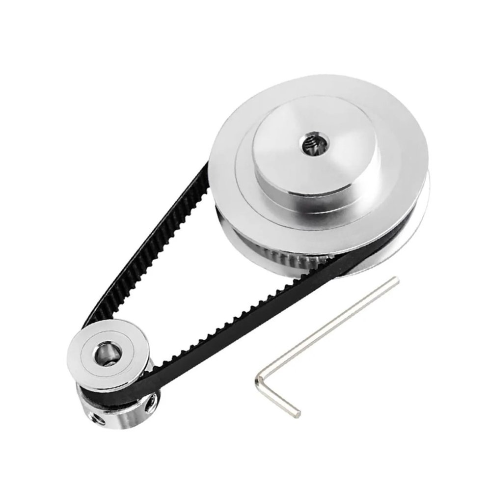 2GT Pulley for gt2 Synchronous Pulley Belt Kit 60Teeth 20Teeth 1:3 Reduction Ratio Mechanical Transmission Assembly Bandwidth 6mm(200mm Belt,60T5B 20T8B)
