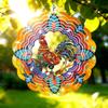NFEHGXAE Wind Spinner Mandala Rooster 12 Inch 3D Stainless Steel Hand Painted Garden Decor, Outdoor Wind Sculptures Yard Art, Reflective Spinning Decoration, Gift for Women Men view 1
