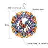 NFEHGXAE Wind Spinner Mandala Rooster 12 Inch 3D Stainless Steel Hand Painted Garden Decor, Outdoor Wind Sculptures Yard Art, Reflective Spinning Decoration, Gift for Women Men view 2