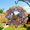NFEHGXAE Wind Spinner Mandala Rooster 12 Inch 3D Stainless Steel Hand Painted Garden Decor, Outdoor Wind Sculptures Yard Art, Reflective Spinning Decoration, Gift for Women Men view 4