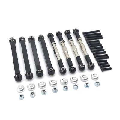 cvking RC Car Parts for MN D96 D90 MN45 MN98 MN99S 1/12 Metal for Chassis Link Rod Pull Tie Linkage rc Car Upgrades Parts Replacement Accessories(Black)