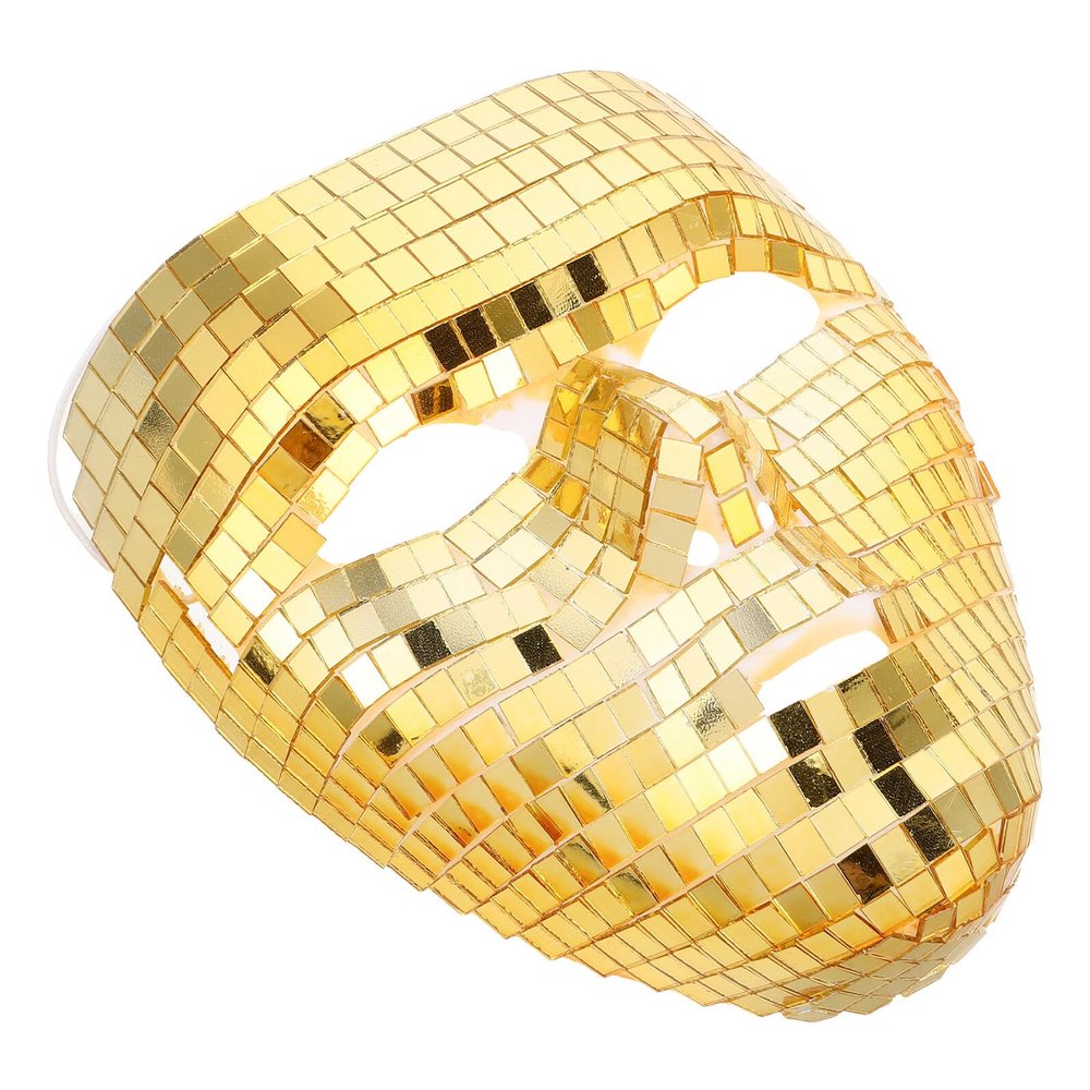 Abaodam Disco Ball Mirror Mask for Women Halloween Glitter Face Cover Masquerade Party Costume Accessory Sparkly Birthday Celebration