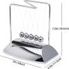 18cm Newton's Cradle, Steel Pendulum Balance Balls Desk Ornament, Metal & PVC Structure, Easy Assembly, Physics Educational Stress Relief Decor for Office, Classroom and Library view 3
