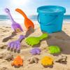 20 Pcs Sand Beach Toy Set with Large Bucket,Shovels,Rakes,Watering Can & Castle Molds - Sandcastle Building Kit for Kids Boys Girls Ages 3+, Summer Outdoor Play Accessories for Beach,Pool & Backyard view 3