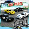 UNIKONIO 1:87 Slot Car Race Track Set with 360-Degree Loop & U-Shaped Slope view 2