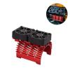 40-42mm Brushless Motor Cooling Fan Dual Fan Motor Heatsink, RC Car Radiator with Dual 30mm Fans, Aluminum Alloy Heat Dissipation System for 1/8 Remote Control Car (Red) view 4