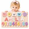 Personalized Name Puzzle for Toddlers 1-3, Custom Wooden Name Puzzle with Numbers and Shapes, 18 Art Sets, More Than Any Other, Baby Name Puzzle, Personalized Baby Gifts view 1