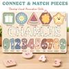 Personalized Name Puzzle for Toddlers 1-3, Custom Wooden Name Puzzle with Numbers and Shapes, 18 Art Sets, More Than Any Other, Baby Name Puzzle, Personalized Baby Gifts view 2
