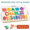 Personalized Name Puzzle for Toddlers 1-3, Custom Wooden Name Puzzle with Numbers and Shapes, 18 Art Sets, More Than Any Other, Baby Name Puzzle, Personalized Baby Gifts view 3