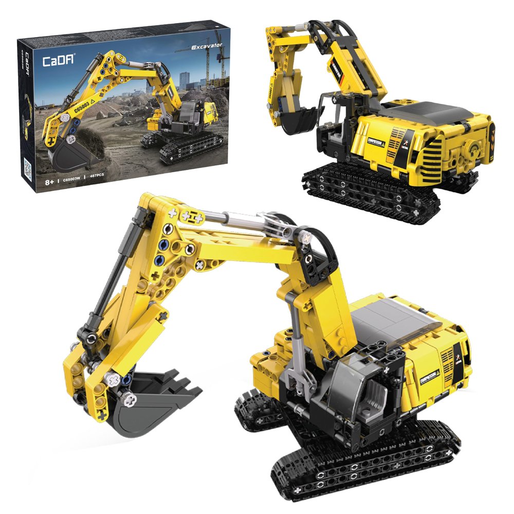 CADA Bricks Mobile Crane Building Kit 658 Pieces Construction Crane Truck Model with Telescopic Arm, Rotating Crane