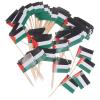 Levemolo 100pcs Palestine Flag Toothpick Picks Decorative Fruit Sticks for Party Cake Cupcake Toppers with Wood Sticks, Mini Palestinian Flag Party Supplies for Celebrations and Events view 1