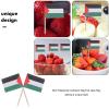 Levemolo 100pcs Palestine Flag Toothpick Picks Decorative Fruit Sticks for Party Cake Cupcake Toppers with Wood Sticks, Mini Palestinian Flag Party Supplies for Celebrations and Events view 3