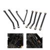 1/24 RC Car Chassis Link Rod, Aluminum Alloy Pull Rods for LWB 133.7mm Axial SCX24 RC Car, Wear Resistant High Accuracy Chassis Links Set with Screws for AXI00001 C10 JLU (Black) view 2