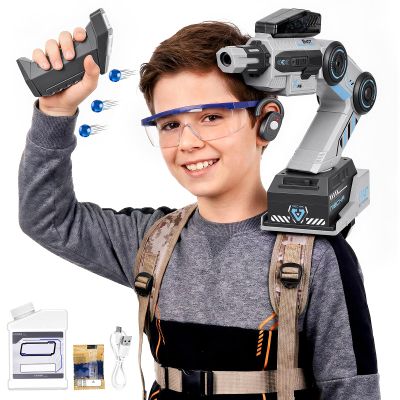 Arnbz Smart Tracking Mechanical Arm Toy, Cool Inductive Robot Arm Tracking Blaster, Shoulder Mounted Robot with Remote Control (1000 PCS Water Bullets)