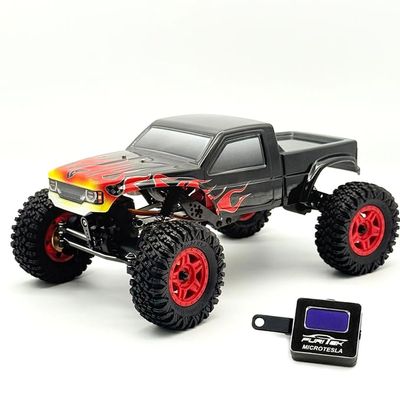 furitek Terra COMP 1/18 RTR Crawler - Remote Control Car, RC Rock Crawler 1/18 Scale w Carbon Fiber Chassis n 2-in-1 Outrunner Brushless System for Adults, RC Hobbyists (Black Flame (w Digiboard))