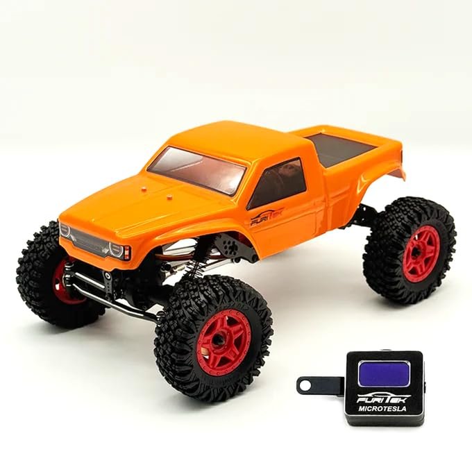 furitek Terra COMP 1/18 RTR Crawler - Remote Control Car, RC Rock Crawler 1/18 Scale w Carbon Fiber Chassis n 2-in-1 Outrunner Brushless System for Adults, RC Hobbyists (Orange (w Digiboard))