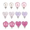 Mikovivi 6 Pairs of Pearl Heart Gemstone Clip on Earrings for Little Girls, Resin Colorful Clip on Earrings with Silicone Ear Pads for Teenagers Kids Dress Up Jewelry view 1
