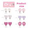 Mikovivi 6 Pairs of Pearl Heart Gemstone Clip on Earrings for Little Girls, Resin Colorful Clip on Earrings with Silicone Ear Pads for Teenagers Kids Dress Up Jewelry view 2
