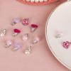 Mikovivi 6 Pairs of Pearl Heart Gemstone Clip on Earrings for Little Girls, Resin Colorful Clip on Earrings with Silicone Ear Pads for Teenagers Kids Dress Up Jewelry view 3