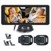 2026 Upgraded Dual Baby Car Camera for 2 Kids[1280P IPS & 940nm IR Night Vision] 360 Rotation & 150 Wide View Rear Facing Baby Car Backseat Monitor Fits Cars/SUVs/Trucks view 1